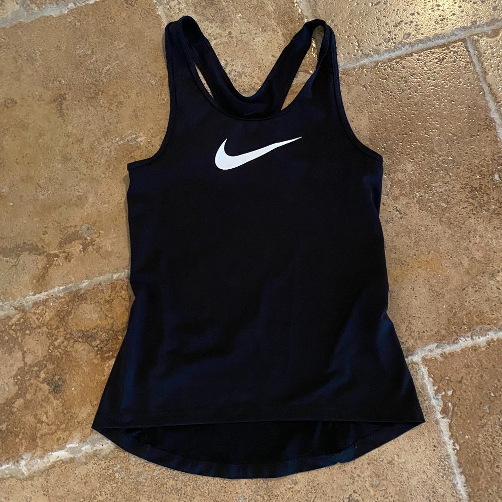Nike Dri Fit Womens Black Logo Tank Top  - Size Small